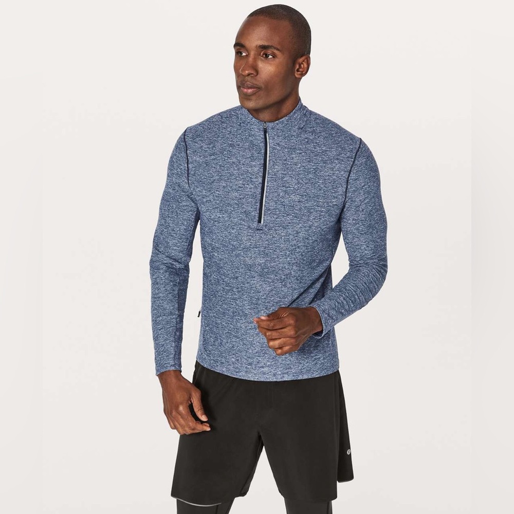 Lululemon Surge Warm 1/2 Zip Ocean Blue Size Medium